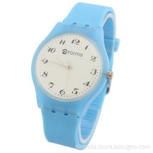 Fashion plastic sports watches, colorful pattern print on strap, can put your logo on dial and strap